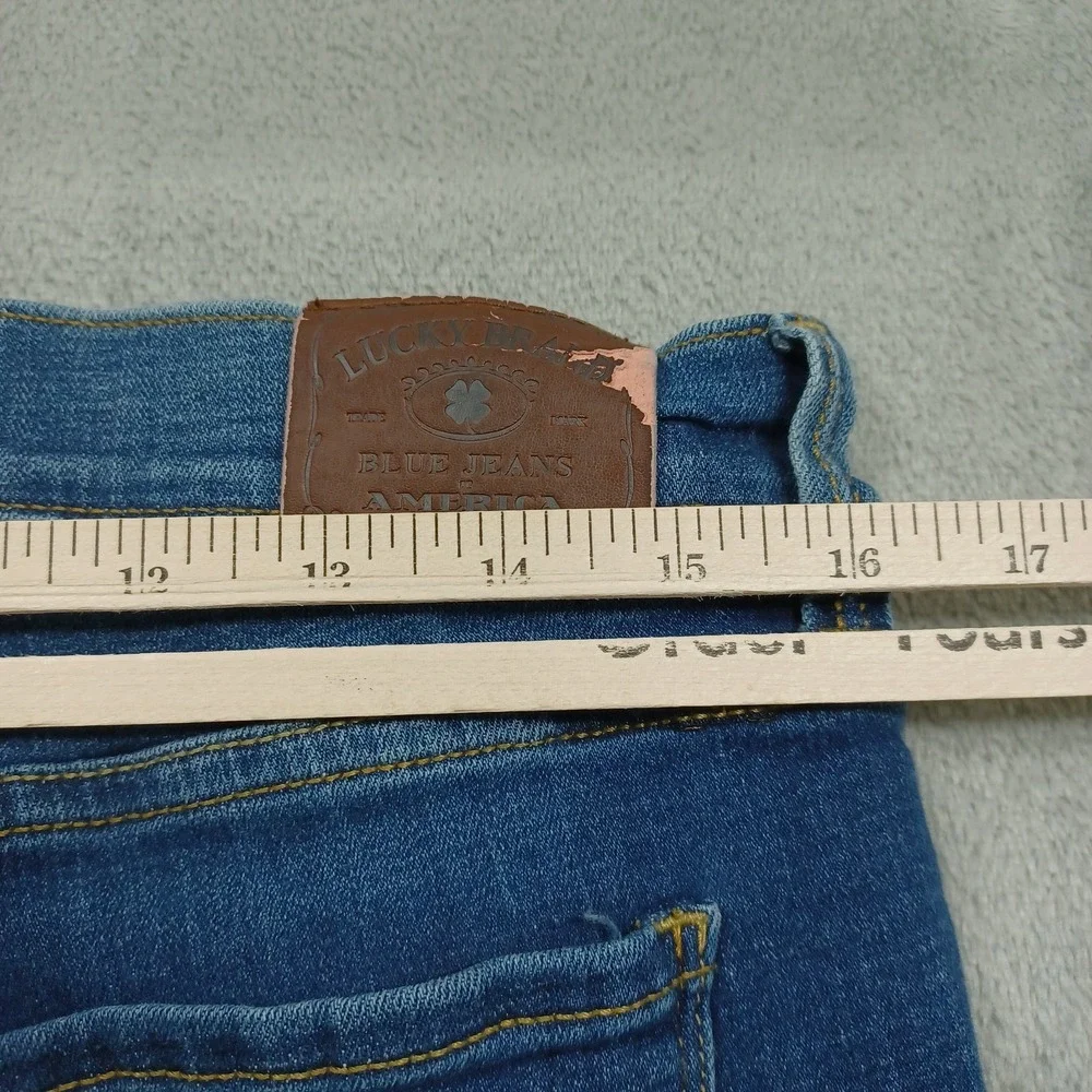 Lucky‎ Brand Jeans Womens 12 Blue Denim Brooke Capri Distressed Casual Preppy